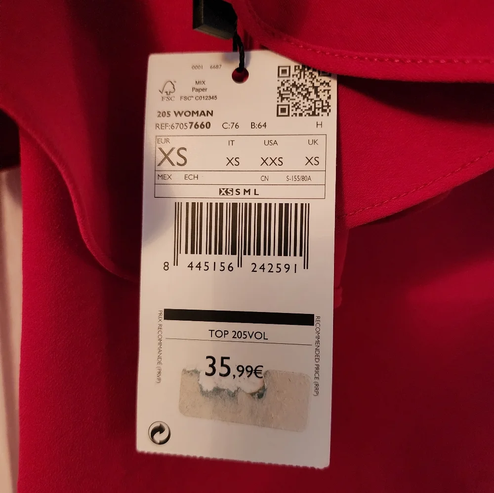 Mango One Sleeve Ruffle top - Picture 3 of 3